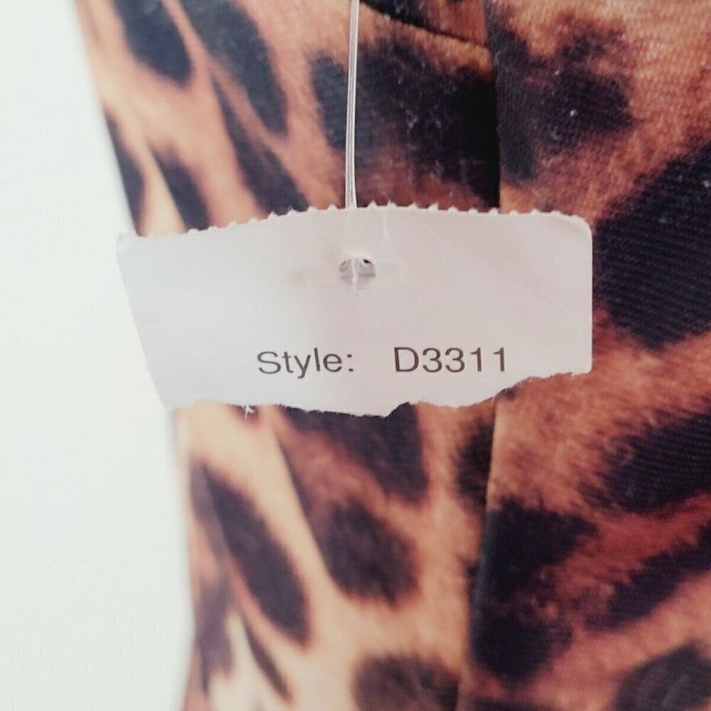 Alexia Admor Daphne Jewel Neck Leopard Print Fitted Mini Dress Size Medium NWT - Picture 7 of 11